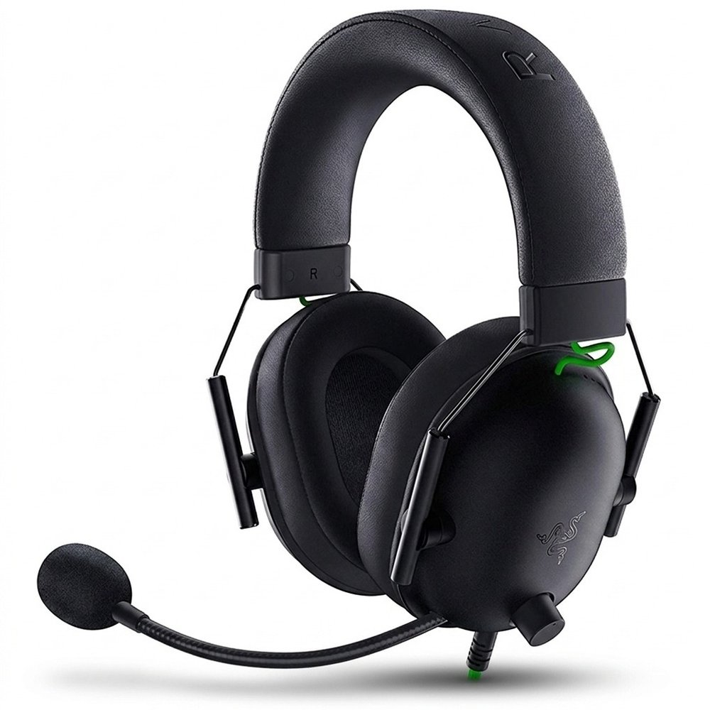 هدست گیمینگ ریزر مدل BlackShark V2 X با نویز کنسلینگ بدنه و نویز کنسلینگ میکروفون (ENC)، اتصال از طریق جک 3.5 میلی‌متری، دارای صدای فراگیر 7.1 کاناله، دارای تکنولوژی صدای 360 درجه